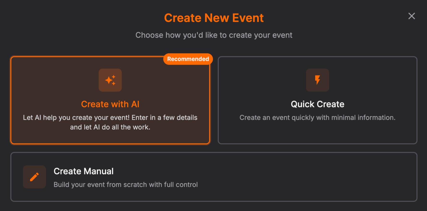 Kikits Event Creation Wizard